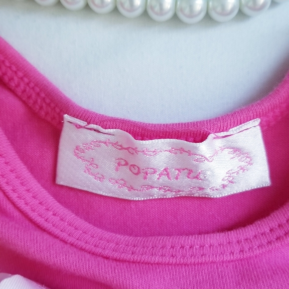 Popatu Baby Girl's Pink Flower Bow Bodysuit Size 3-6 Months - Picture 10 of 12